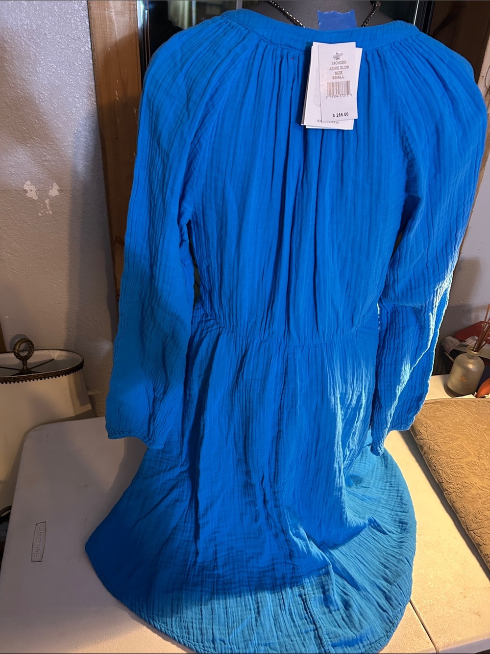 Xirena Lucinda Dress Azure Glow Blue Long Sleeve Boho Dress NWT - Picture 2 of 4